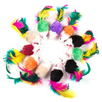 Interactive Rattle Mouse Cat Toy Set Plush Hunting Mice Toys for Indoor Cats and Kittens