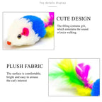 Interactive Rattle Mouse Cat Toy Set Plush Hunting Mice Toys for Indoor Cats and Kittens