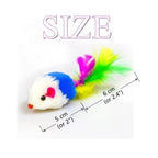 Interactive Rattle Mouse Cat Toy Set Plush Hunting Mice Toys for Indoor Cats and Kittens