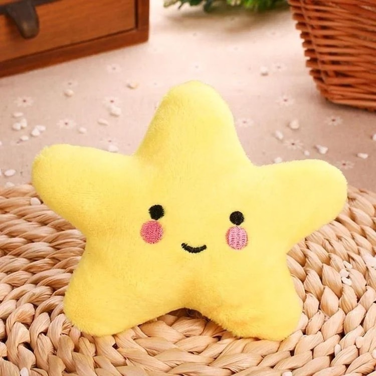 Plush Squeaky Star Pet Toy Soft Pentagram Interactive Chew and Play Toy for Dogs and Cats