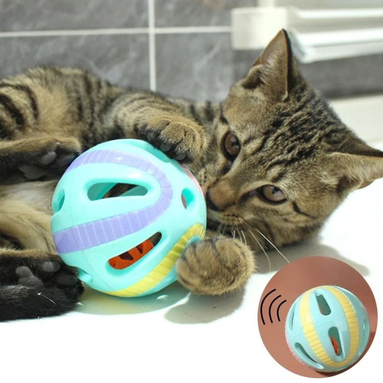 Colorful Cat Bell Ball Toys for Kittens Chase Sound and Indoor Play