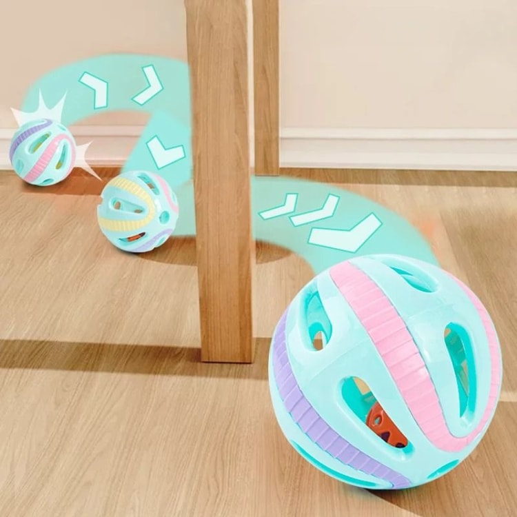 Colorful Cat Bell Ball Toys for Kittens Chase Sound and Indoor Play