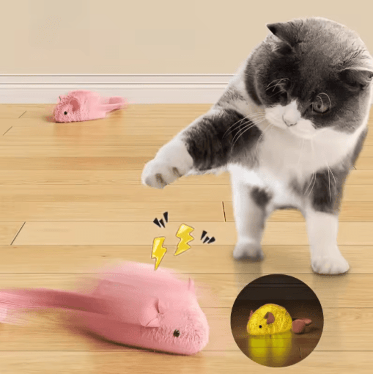 Interactive Plush Mouse Cat Toys for Indoor Kittens Self Play and Chewing