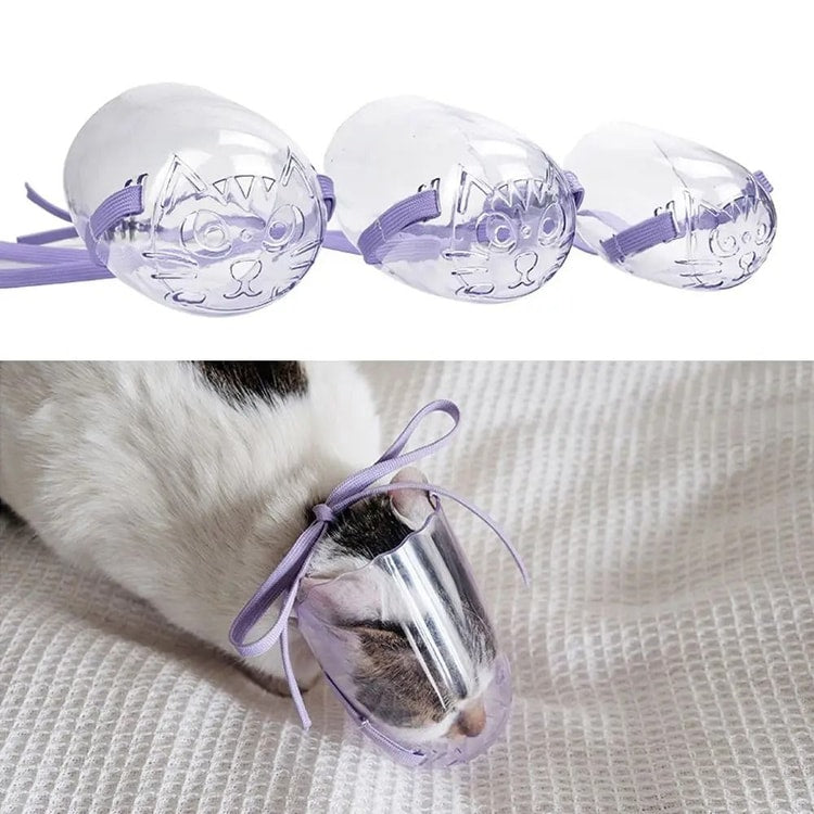 Transparent Cat Muzzle for Grooming Bathing Nail Trimming and Pet Care