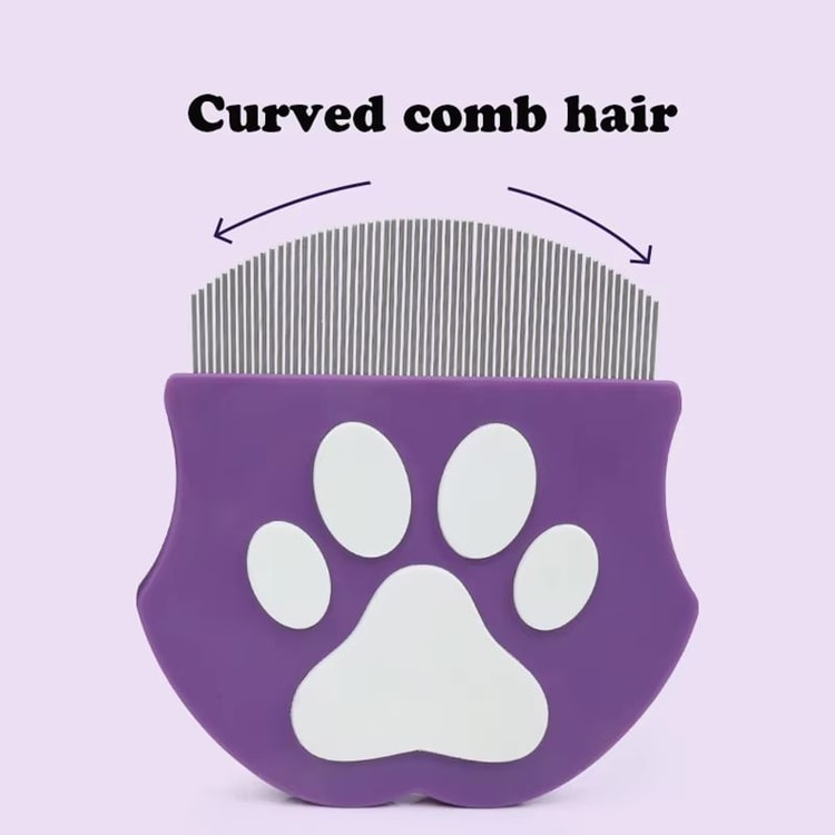 Curved Pet Grooming Comb for Cats and Dogs Face and Body Detangling Tool