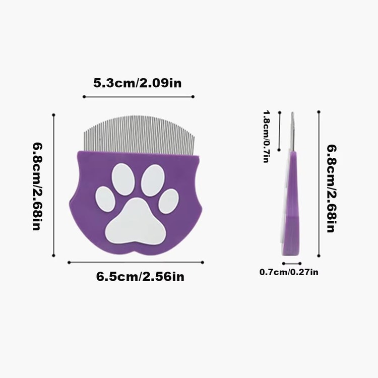Curved Pet Grooming Comb for Cats and Dogs Face and Body Detangling Tool