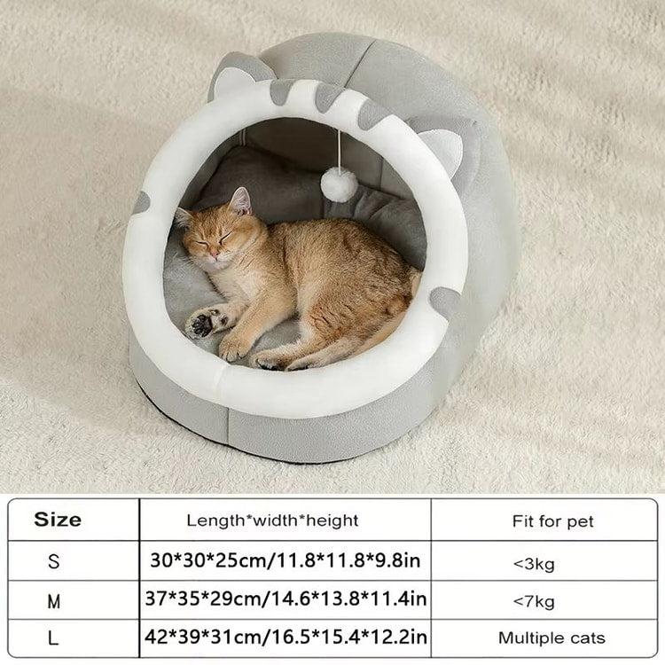 Premium Pet Cave Bed for Cats and Small Dogs