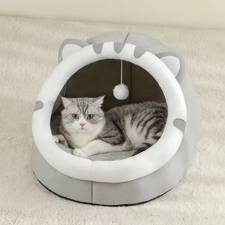 Premium Pet Cave Bed for Cats and Small Dogs