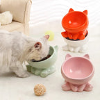 Ceramic Elevated Pet Bowl for Cats and Dogs