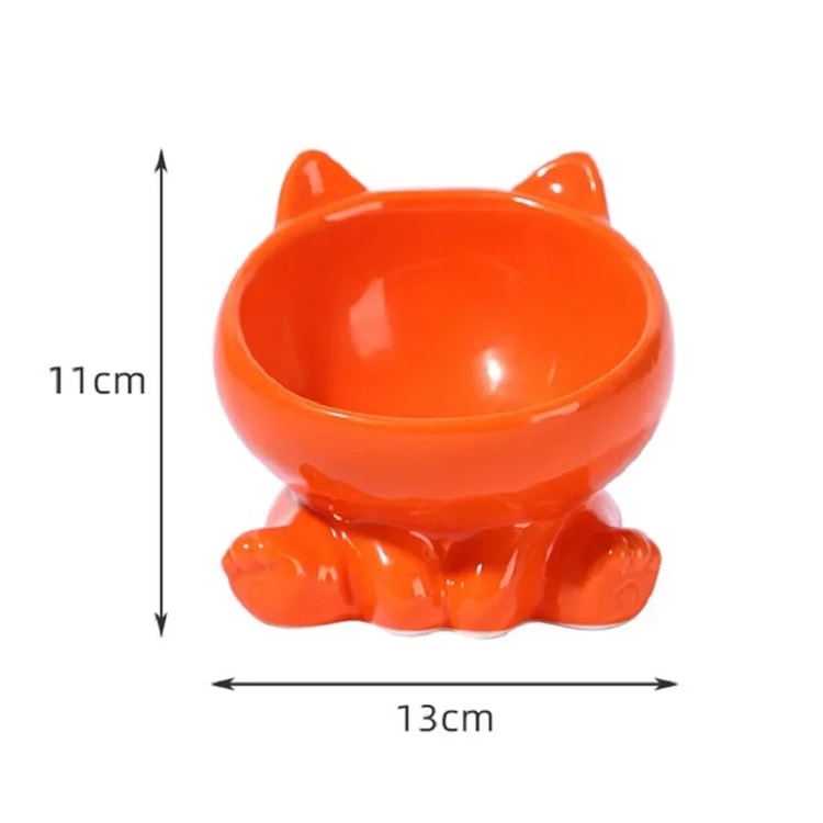 Ceramic Elevated Pet Bowl for Cats and Dogs