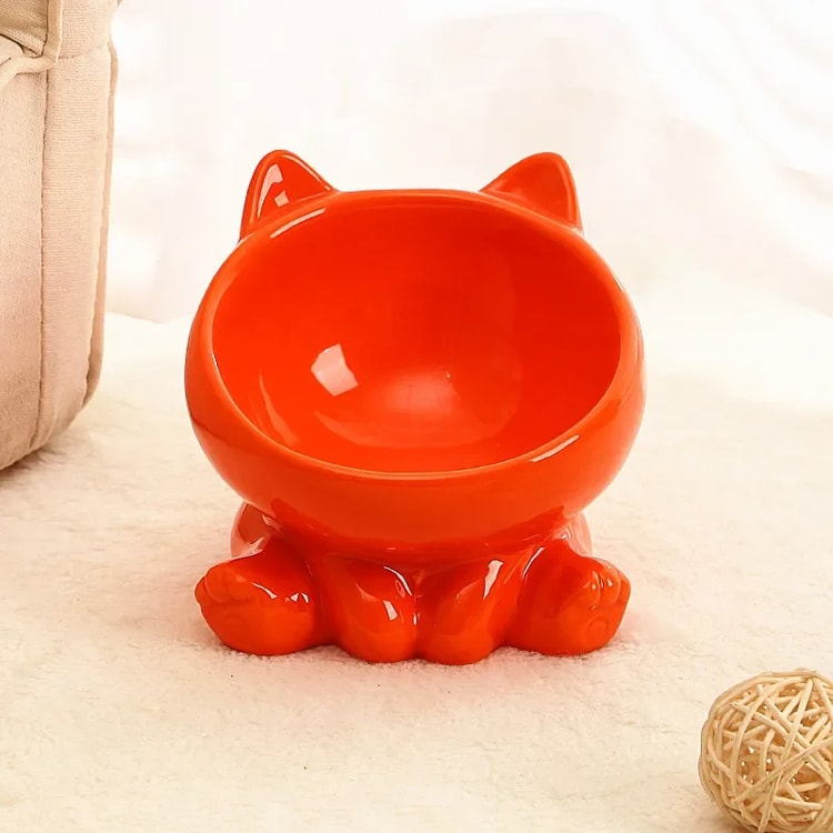 Ceramic Elevated Pet Bowl for Cats and Dogs