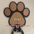 Wooden Paw Print Dog Leash Holder for Pet Accessories