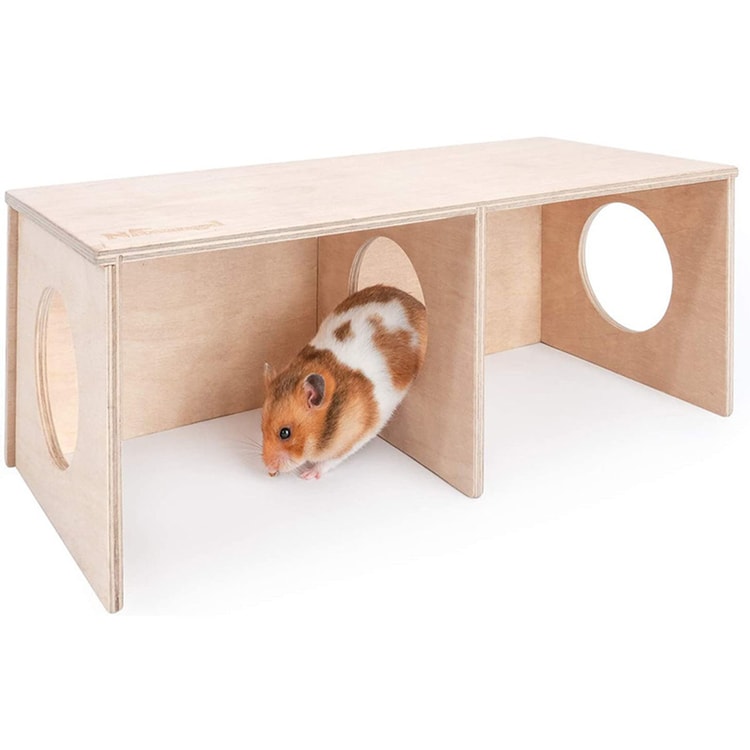 Solid Wood Hideaway House for Hamsters and Small Pets