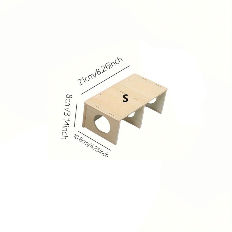 Solid Wood Hideaway House for Hamsters and Small Pets